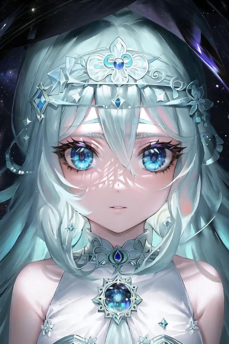 Ice Princess, white long hair, sky blue eyes, short | Stable Diffusion |  OpenArt
